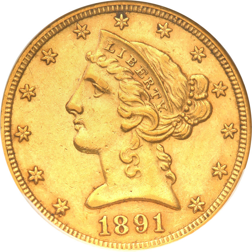USA. 5 dolarów 1891 CC, Carson City